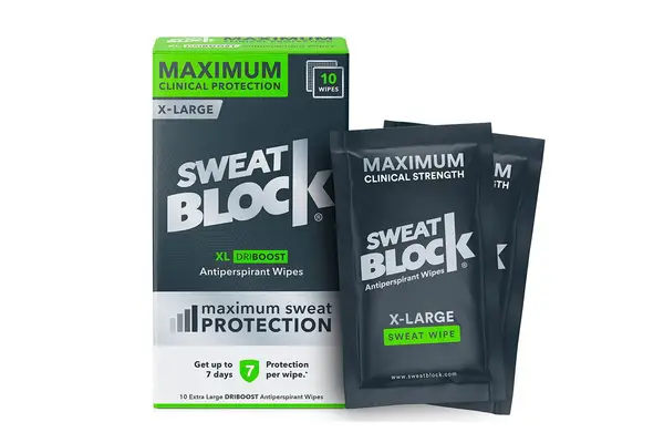 SweatBlock Maximum Strength Antiperspirant Wipes