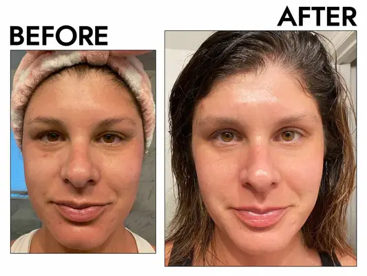 Pink Moon Rose Quartz Gua Sha before and after