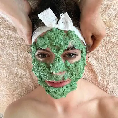 woman getting facial