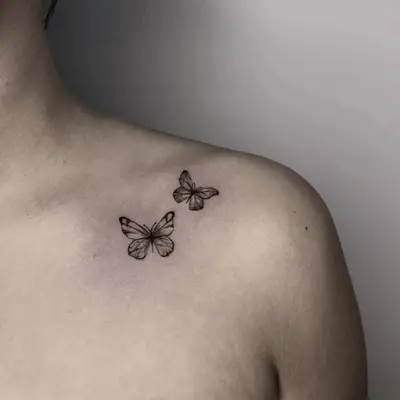 Butterfly Shoulder Tattoo
