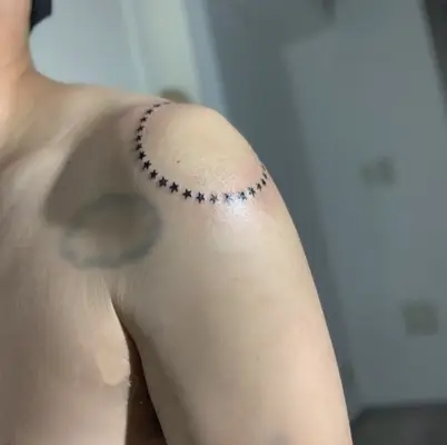Circle of stars Shoulder Tattoo