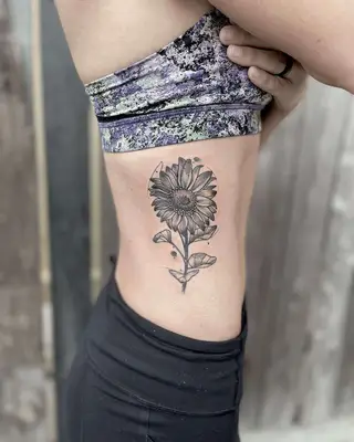 abstract sunflower tattoo