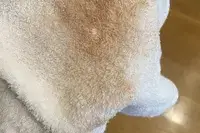 HipHop Panda Bamboo Washcloth with makeup on it