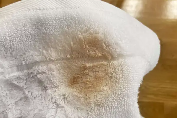 Brooklinen Super-Plush Washcloth with makeup on it