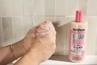 Person tests Soap & Glory Original Pink Clean on Me Clarifying Body Wash