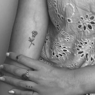  Inner Arm Rose Tattoo 