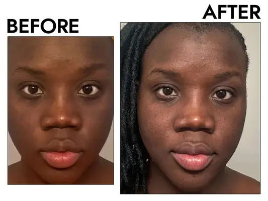 Three drugstore face washes we recommend, including e.l.f., Aveeno, and Cetaphil, collaged on a gray background. 