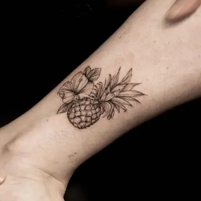 Pineapple Tattoos Tropical Flower