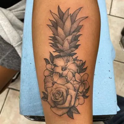 Pineapple Tattoos Flower Bouquet