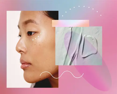 woman and cream swatch