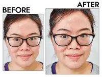 Two closeups of a person