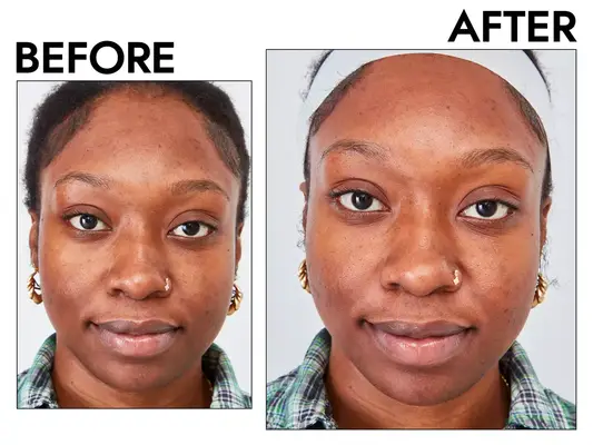 Two closeups of a person