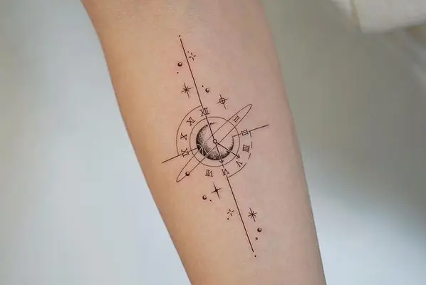 roman numeral moon tattoo
