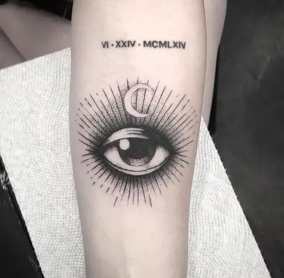 crescent moon with third eye