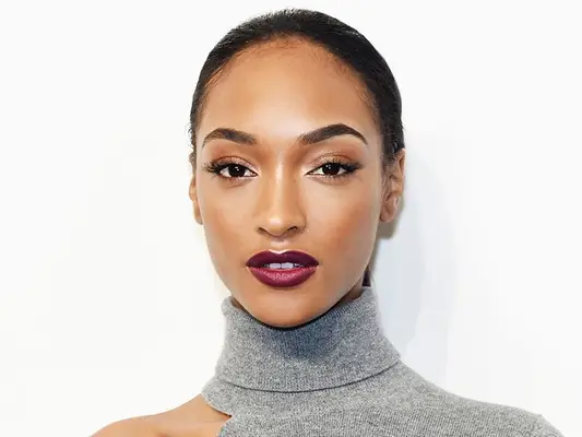 jordan dunn bronze smokey eye and magenta lipstick