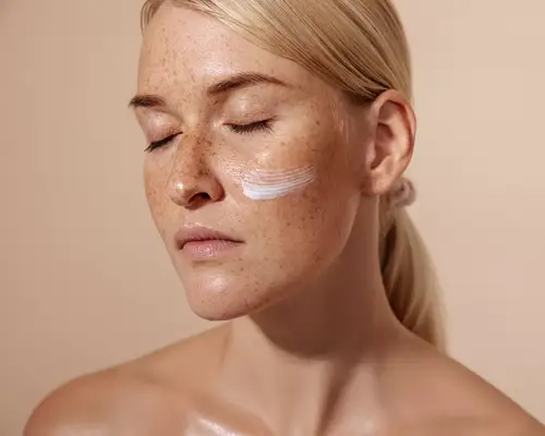 Portrait Of Young Woman With Eyes Closed