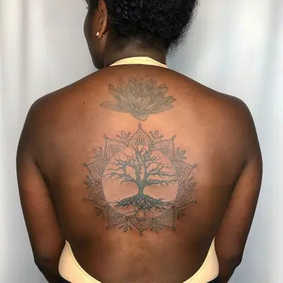 Tattoos on Dark Skin Tree of Life
