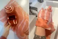 The Hanni Shower Scarf before and after use