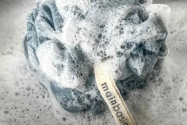 The MainBasics Main Basics Bath Shower Loofah after use