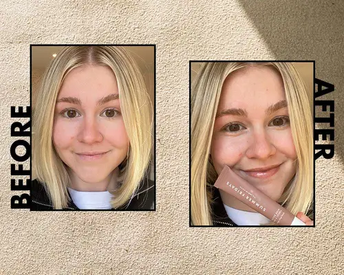 melony forcier before and after using summer fridays lip butter balm