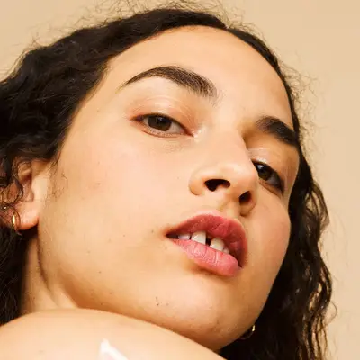 woman with curly hair