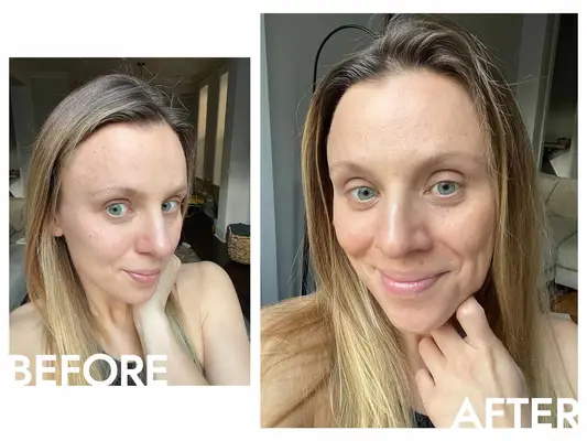 Before and After Neutrogena Purescreen+ Mineral UV Tint Face Liquid Sunscreen