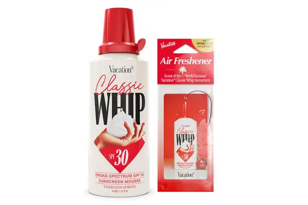 Vacation Classic Whip SPF 30 Sunscreen + Air Freshener Bundle