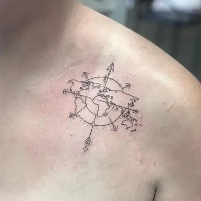 Compass Tattoo Inspiration Map and Compass