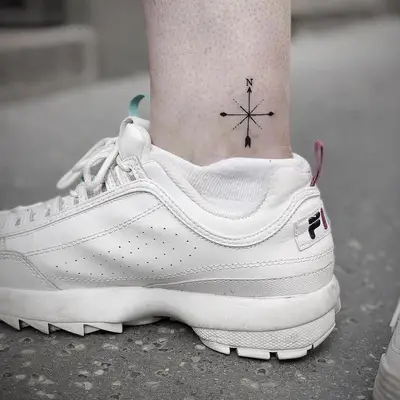 Compass Tattoo Inspiration Ankle