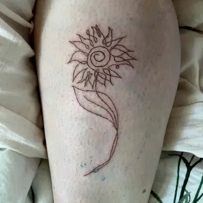 Sunflower tattoo with hidden semicolon
