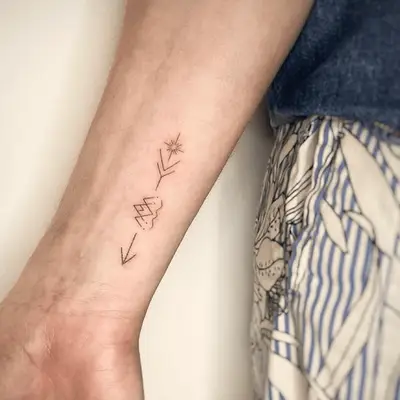 geometric mountain tattoo