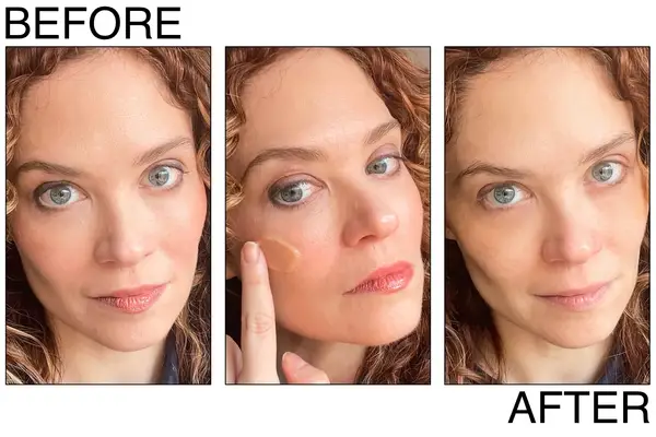 before and after of a person using the Elemis Cleansing Balm