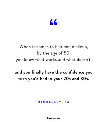 MYM Beauty pull quote When it comes to hair and makeup, by the age of 50, you know what works and what doesn