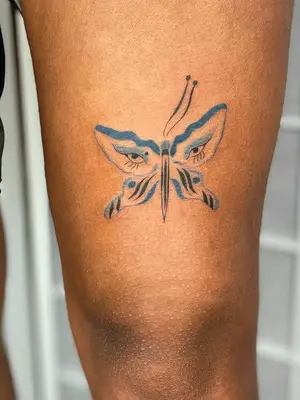 blue butterfly tattoo