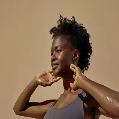 Black woman with acne skin