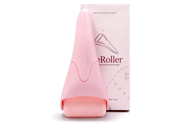 ROSELYNBOUTIQUE Ice Roller for Face Wrinkles Fine Lines Puffiness Stick Massager Facial Skin Care Tools Self Care Gifts for Men Women (Pink)