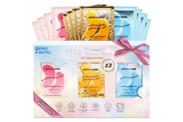 Grace & Stella Under Eye Patches, Christmas Gifts for Women (12 Pairs) Christmas Gifts for Mom, Eye Patches for Puffy Eyes and Dark Circles, Vegan Eye Mask, Birthday Gifts for Women, Stocking Stuffers