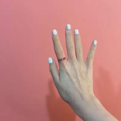 Finger Tattoos for Women Written Ring