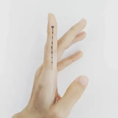 Finger Tattoos for Women Flower