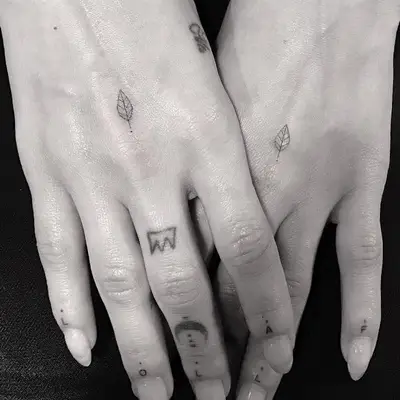 Finger Tattoos for Women Zoe Kravitz Crescent Moon and Star
