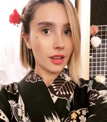 Woman with light makeup