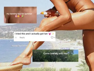 Woman Applying Sunscreen Spray