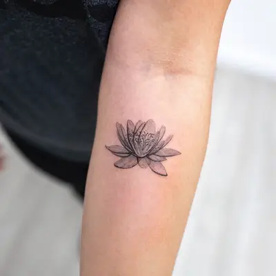 A 3D lotus flower tattoo