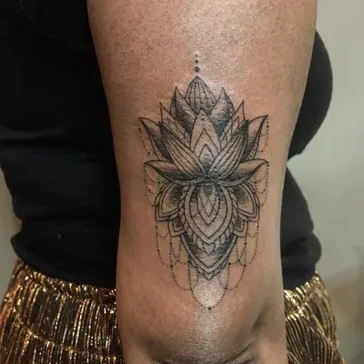 A Hindu-inspired lotus flower tattoo