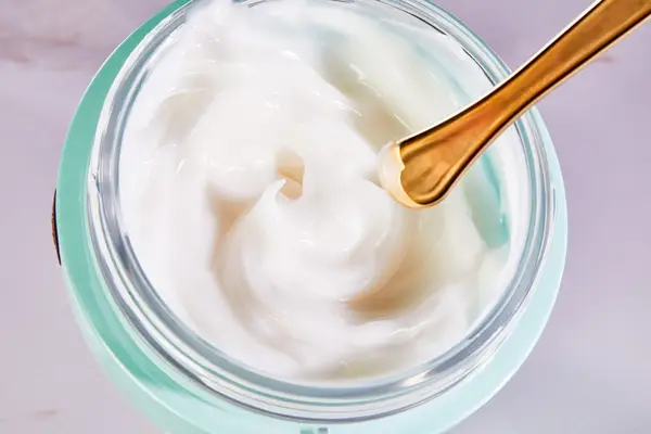 A close up of the texture of tatcha water cream