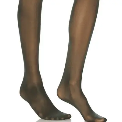 Photo of black sheer tights on model