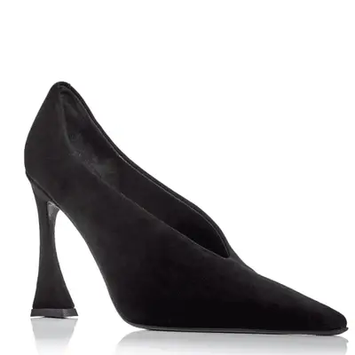 Photo of black suede pumps
