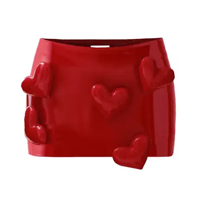 Cultnaked Love Mini Mini Skort in red patent