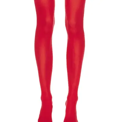 Photo of person wearing red tights 