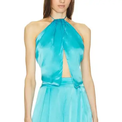 Aiifos June Top in super blue on model